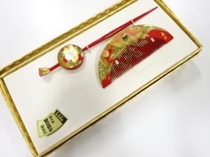 アンティーク　漆塗り蒔絵　櫛・簪セット